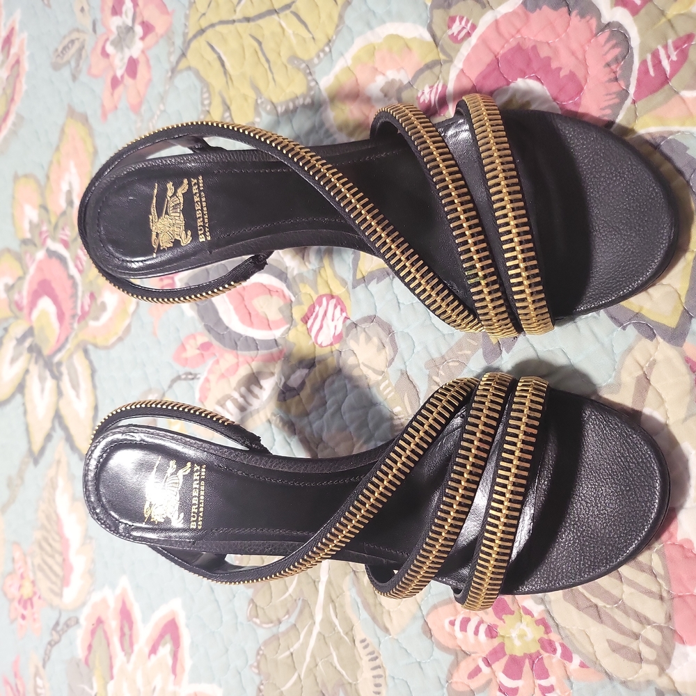 Burberry Zipper Slingback Heels